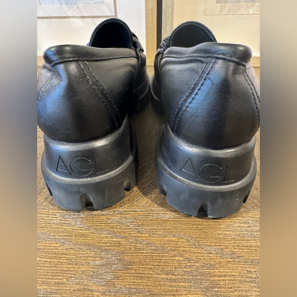 AGL Black Leather loafer Shoes. Women’s   Size37 - Picture 4 of 6